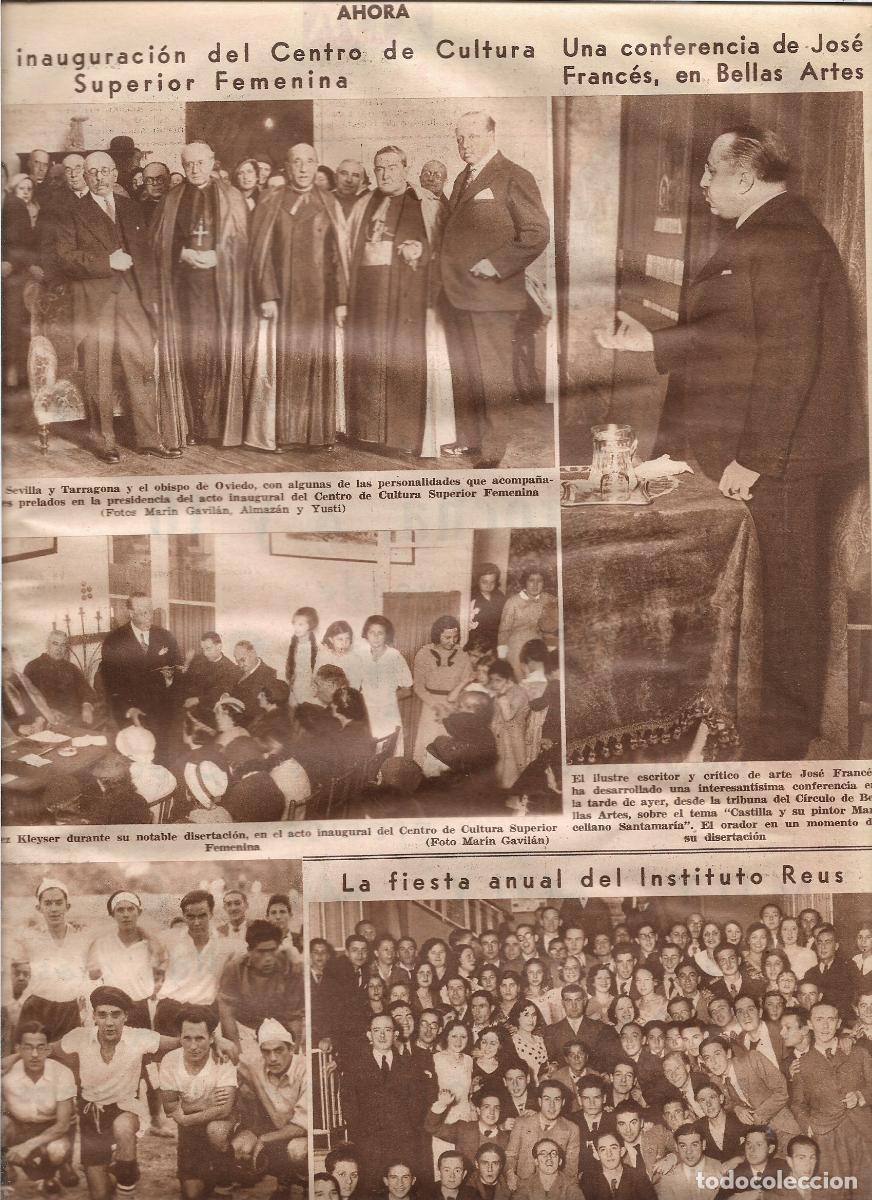 Coleccionismo: A&Ntilde;O 1933 RECORTE PRENSA INAUGURACION DEL CENTRO DE CULTURA SUPERIOR FEMENINA