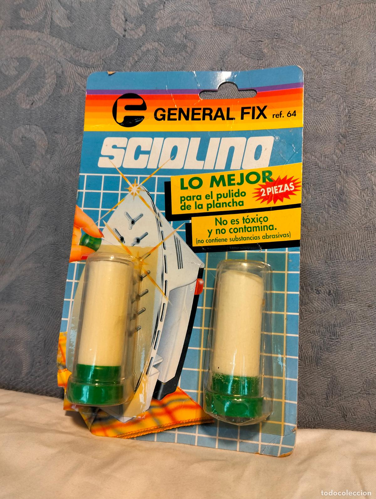 Colecionismo: General fix ref 64 sciolino lo mejor para el pulido de la plancha 2 piezas barra blanca verde vintag