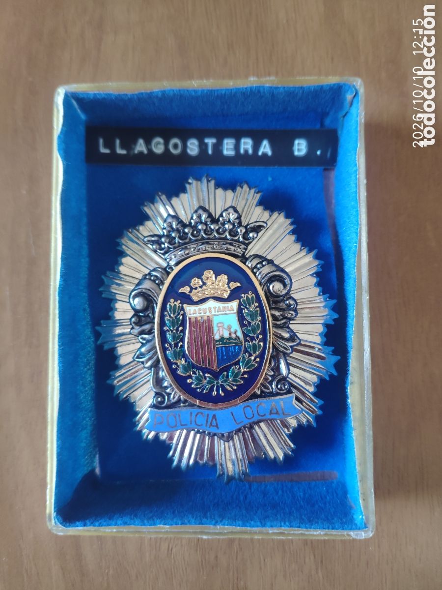 Coleccionismo: Placa insignia de Polic&iacute;a local llagostera Catalunya