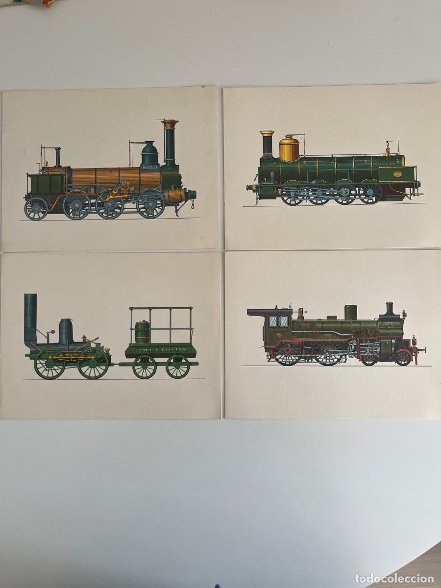 Sammelleidenschaft Papier: Antigua 4 L&aacute;minas de Historia de las Locomotoras. A&ntilde;o 1967