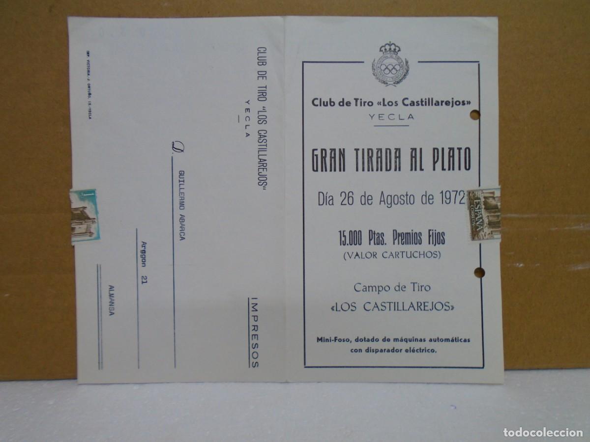 Coleccionismo: CAMPO DE TIRO&rdquo;LOS CASTILLAREJOS&rdquo;YECLA(MURCIA)GRAN TIRADA AL PLATO 26/8/1972.PROGRAMA.