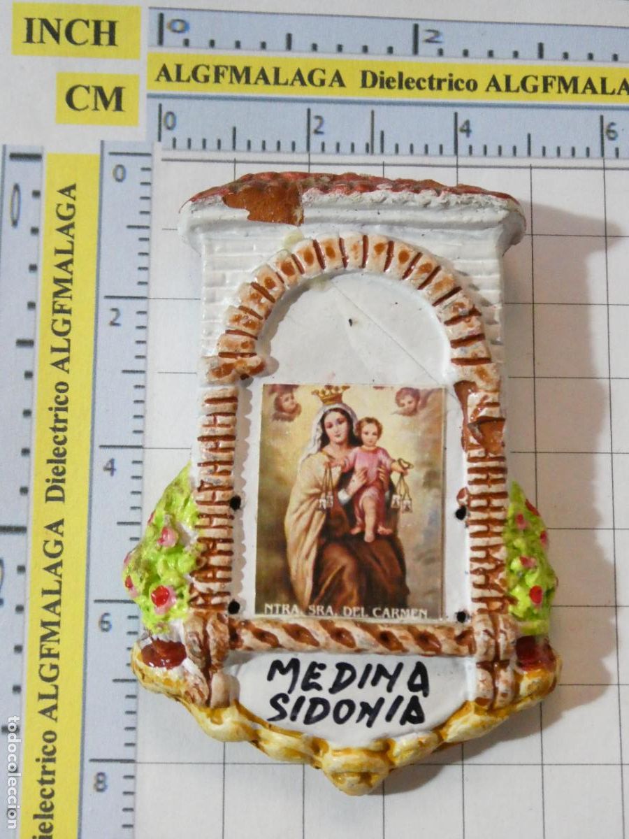 Coleccionismo: IM&Aacute;N DE NEVERA. SOUVENIR RECUERDO. MEDINA SIDONIA C&Aacute;DIZ, HORNACINA VIRGEN DEL CARMEN