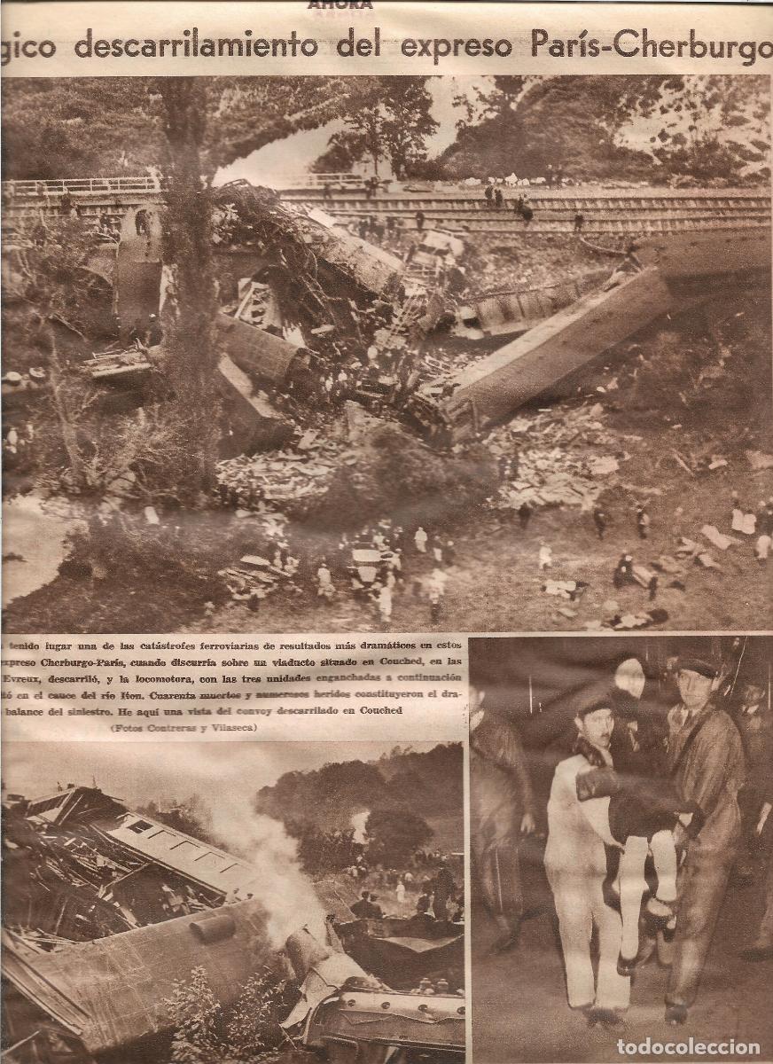 Coleccionismo: A&Ntilde;O 1933 RECORTE PRENSA ACCIDENTE TREN DESCARRILAMIENTO DEL EXPRESO PARIS CHERBURGO