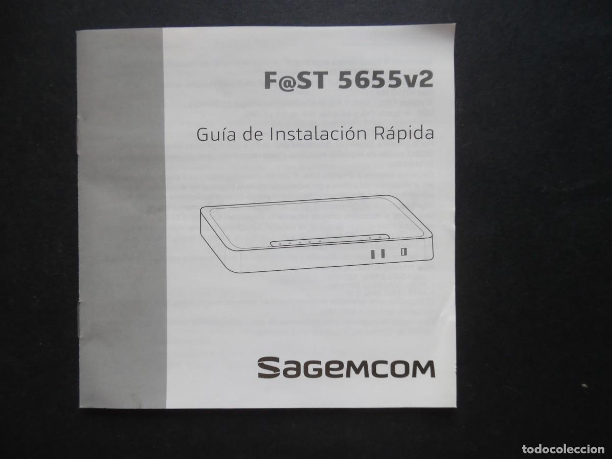 Coleccionismo: Manual Gu&iacute;a de instalaci&oacute;n r&aacute;pida para el r&uacute;ter de fibra &oacute;ptica Sagemcom F@st 5655v2, 2018