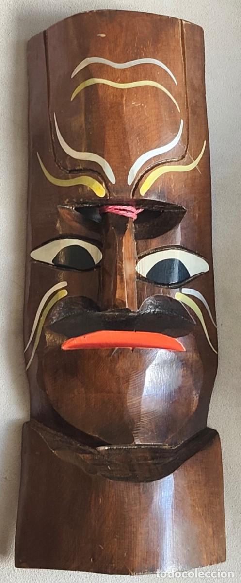 Coleccionismo: M&Aacute;SCARA DECORATIVA TALLADA EN MADERA ELABORADA EN ESTILO CL&Aacute;SICO DE LA ARTESAN&Iacute;A POLINESIA O TIKI
