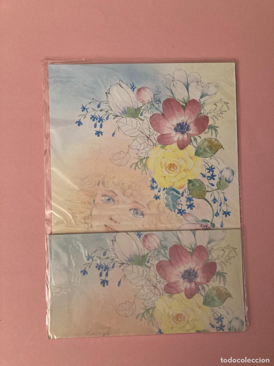 Coleccionismo: CONJUNTO PAPEL DE CARTA ESTILO HOJAS PERFUMADAS MUJER A&Ntilde;OS 80 TAIWAN