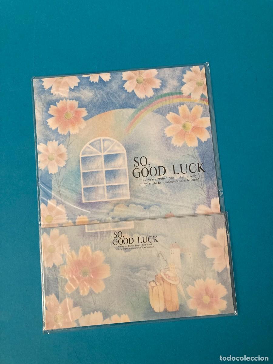 Coleccionismo: CONJUNTO PAPEL DE CARTA ESTILO HOJAS PERFUMADAS SO, GOOD LUCK 80 TAIWAN