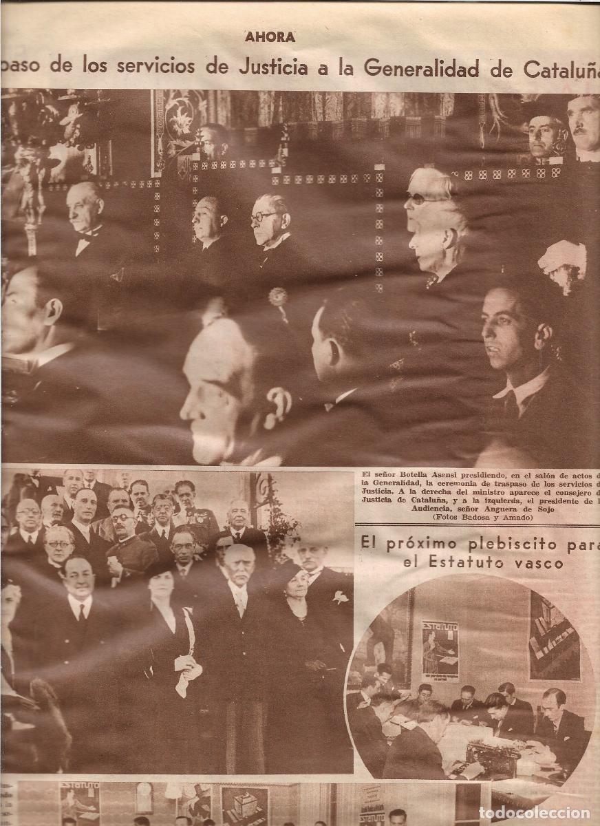 Coleccionismo: A&Ntilde;O 1933 RECORTE PRENSA TRASPASO DE LOS SERVICIOS DE JUSTICIA A LA GENERALITAT DE CATALUNYA MACIA