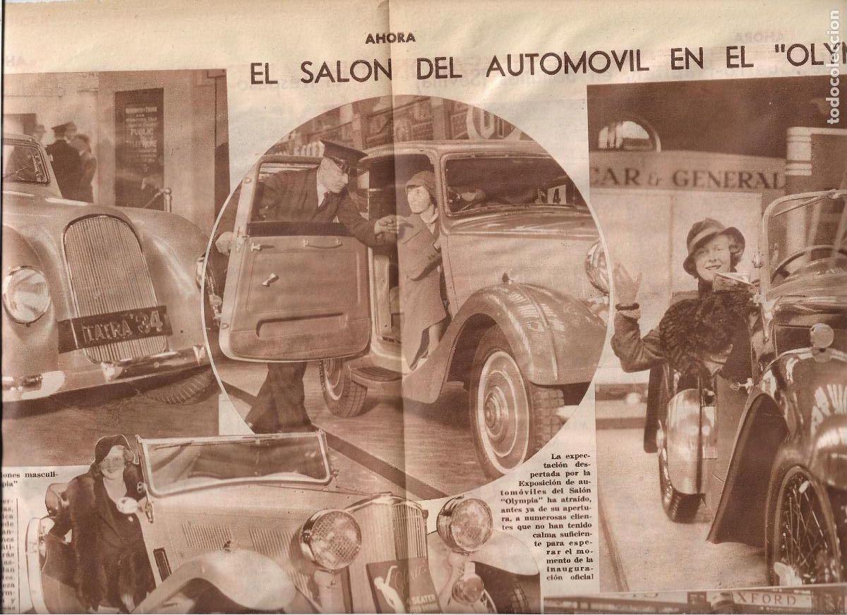 Coleccionismo: A&Ntilde;O 1933 RECORTE PRENSA SALON DEL AUTOMOVIL EN EL OLYMPIA DE LONDRES COCHE LE MANS SINGER