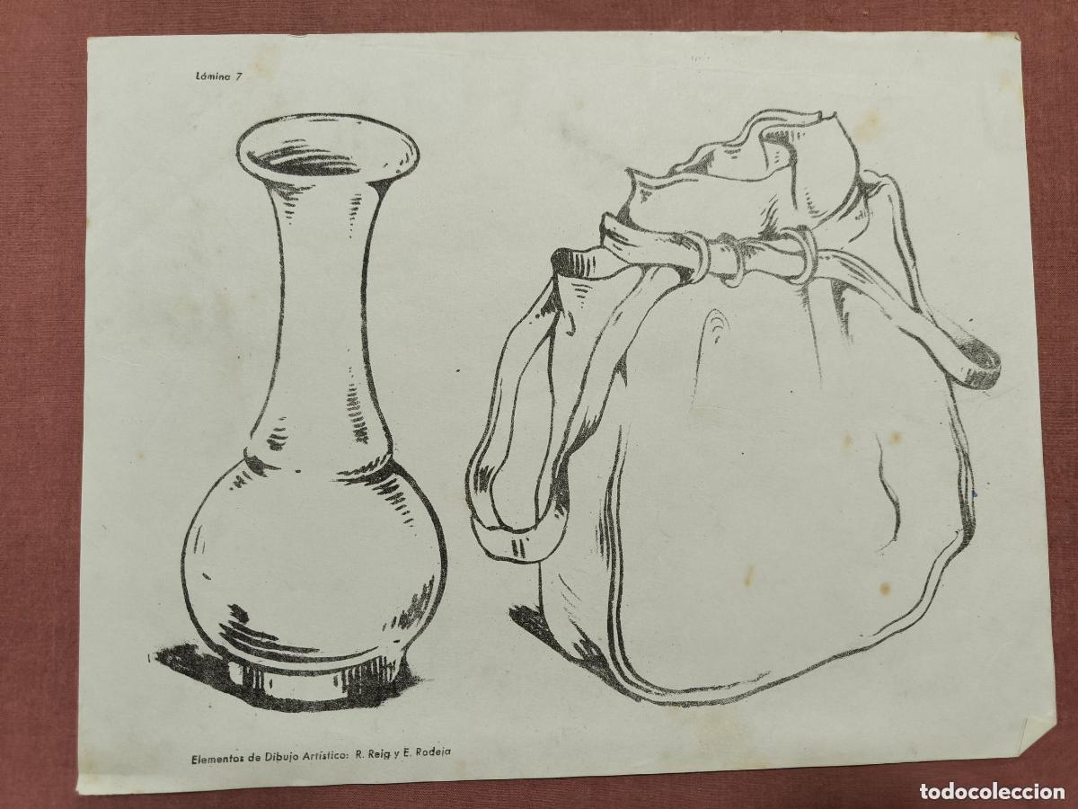 Sammelleidenschaft Papier: L&aacute;mina Dibujo Art&iacute;stico R. Reig & E. Rodeja &ndash; Jarr&oacute;n y Saco Coleccionismo