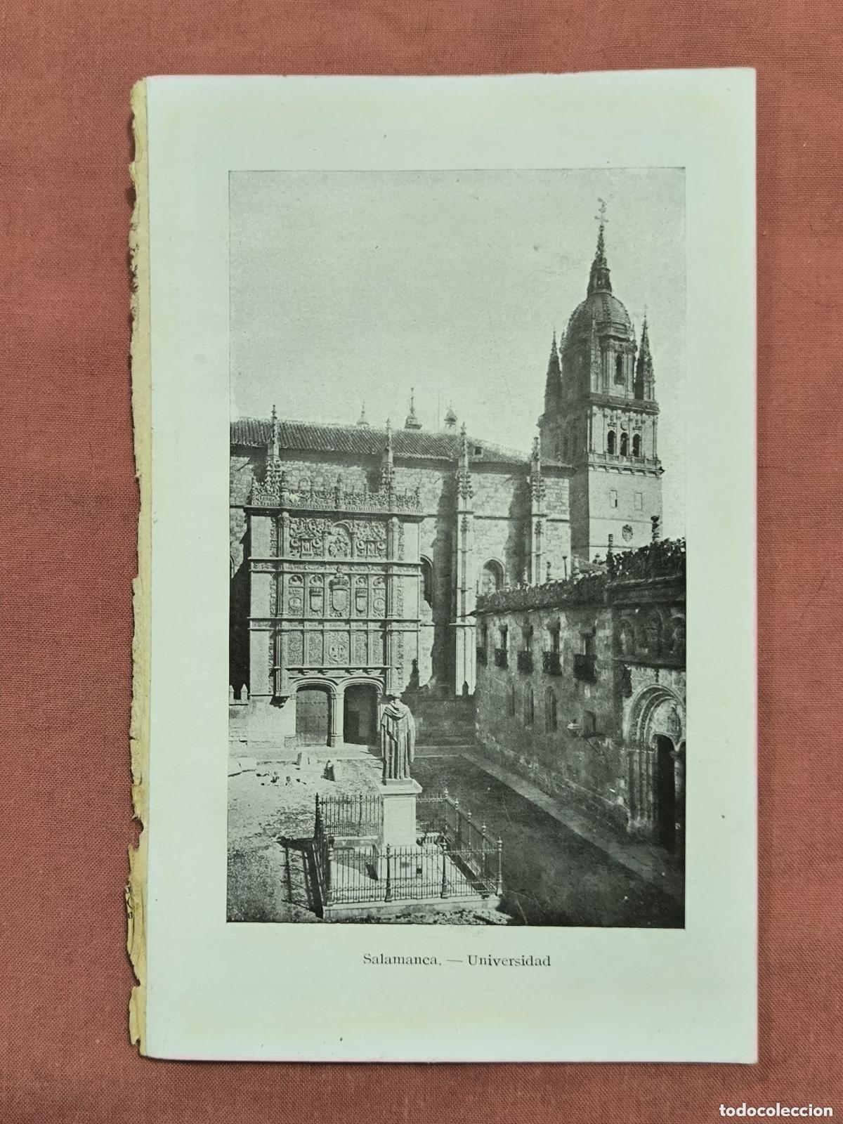 Colecionismo: L&aacute;mina Antigua Salamanca Universidad &ndash; Fotograbado Fachada Plateresca Coleccionismo