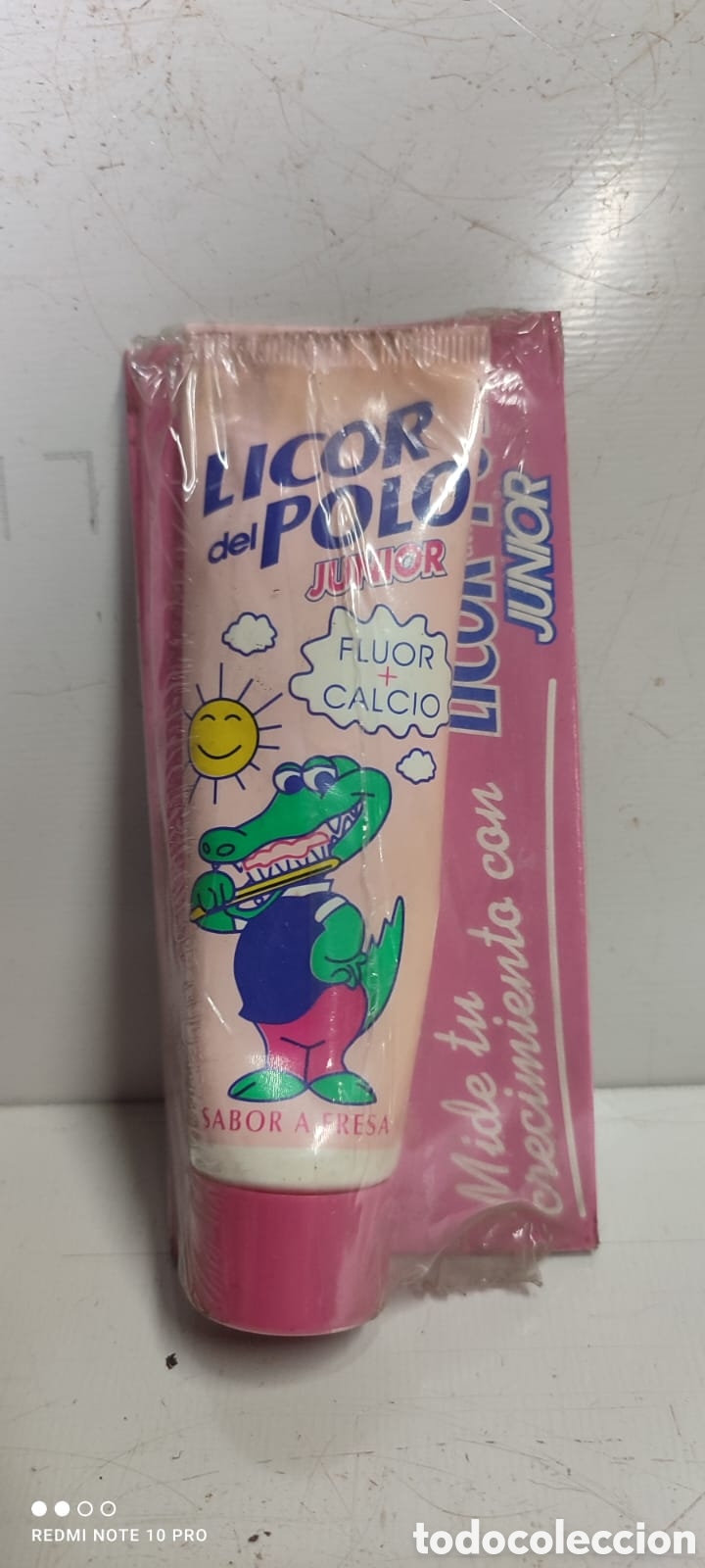 Coleccionismo: Tubo pasta de dientes vintage de Licor del Polo en su blister