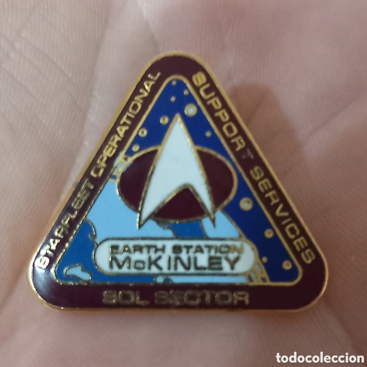 Coleccionismo: INSIGNIA-PIN STAR TREK/APOYO OPERATIVO de la FLOTA ESTELAR/ESTACION TERRESTRE McKINLEY(COMO NUEVO)