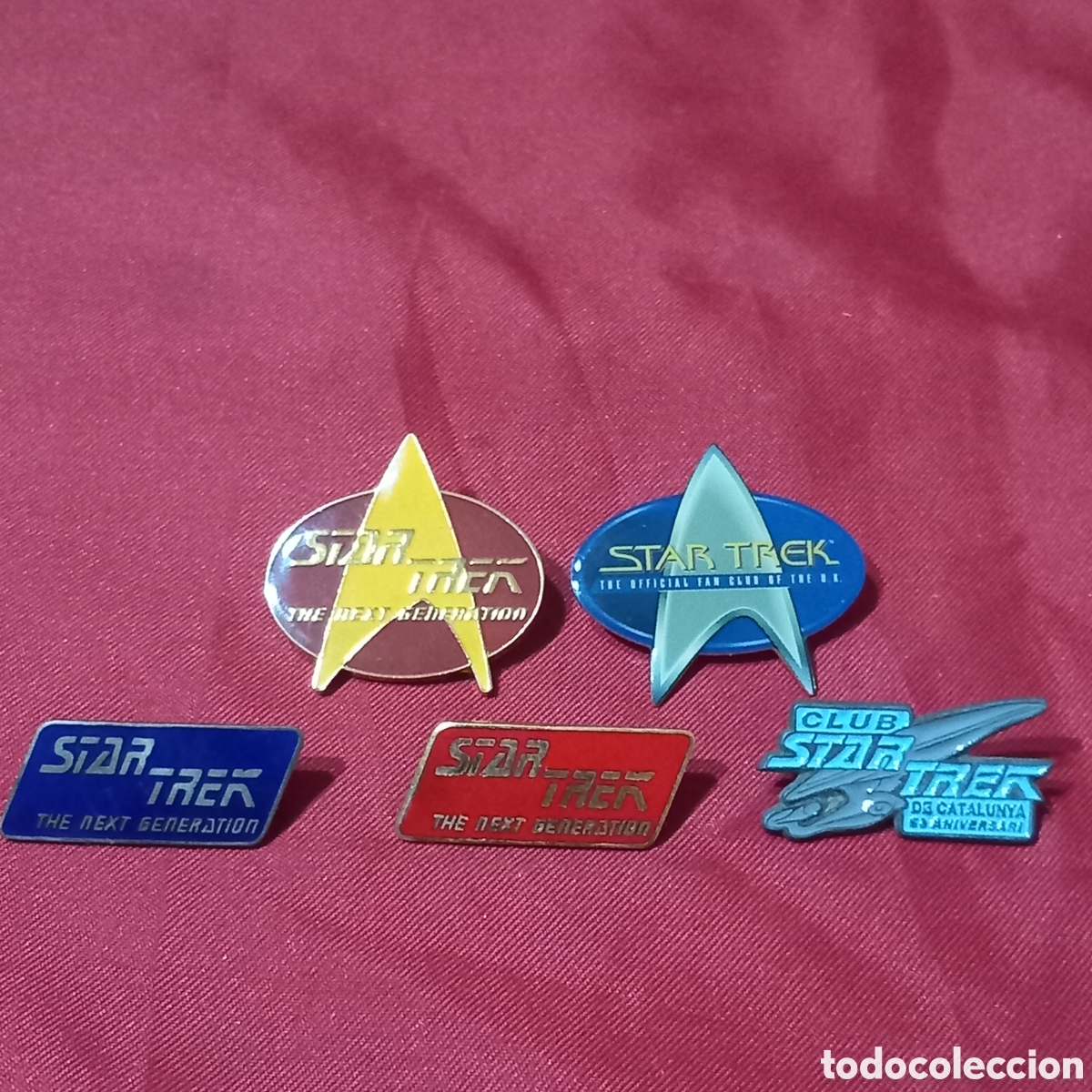 Coleccionismo: 5&times;INSIGNIAS-PINS STAR TREK THE NEXT GENERATION 1992 y 1996(COMO NUEVOS)