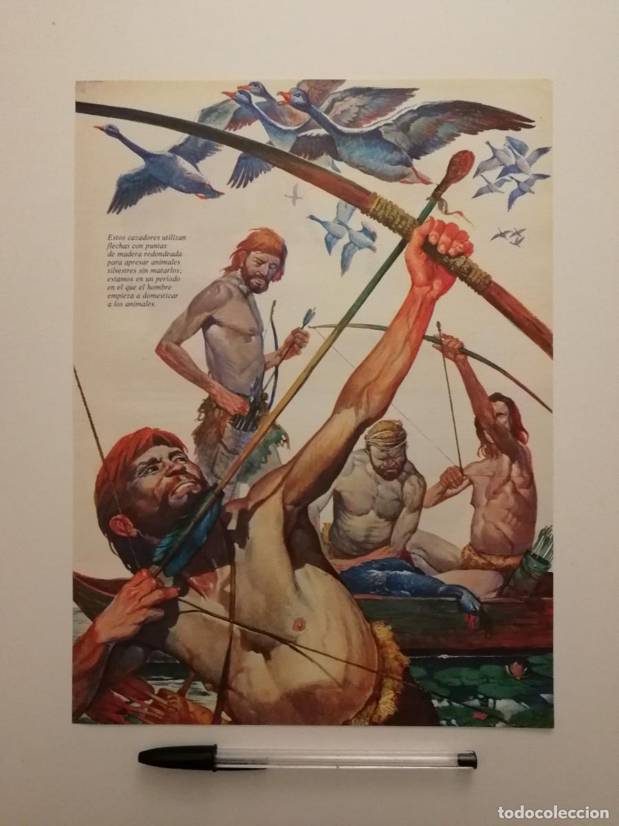 Coleccionismo: LAMINA ACARTONADA -A4- HOMBRE PREHISTORICO - ARTE - CAZA
