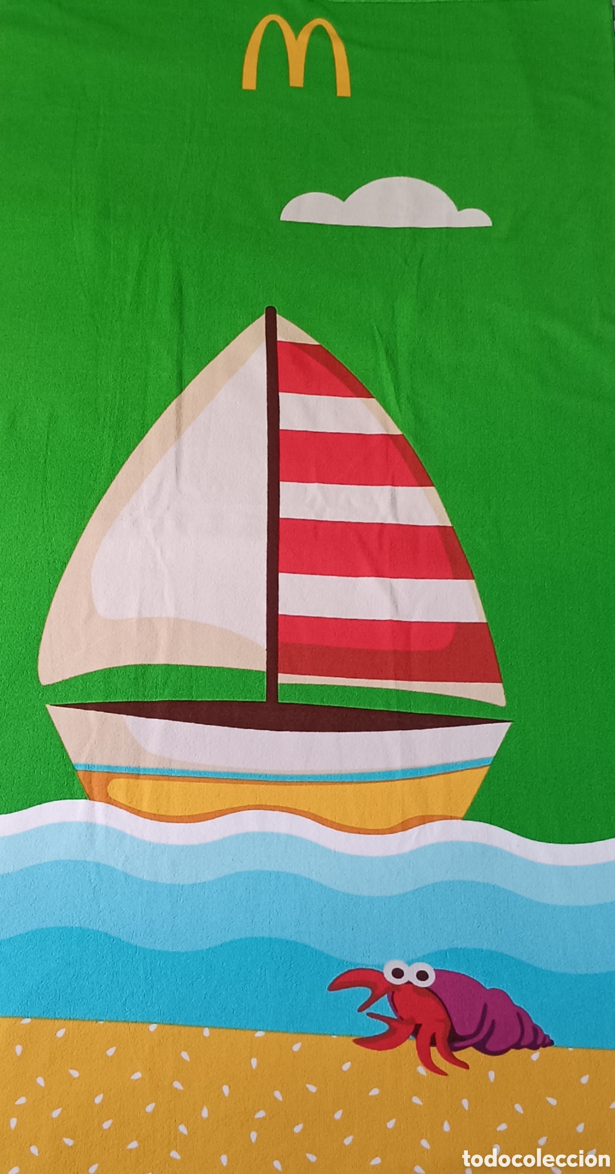 Collectionnisme: SIN USAR ⭐ Toalla de playa, promo McDonald&rsquo;s, dise&ntilde;o &laquo;Velero&raquo; de Marta Colomer (Tutticonfetti), 2023