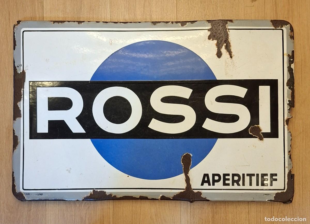 Sammeln: Cartel en metal esmaltado de Rossi a&ntilde;os 40
