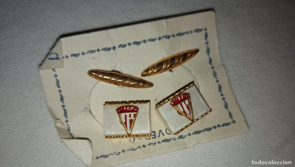 Collecting: ANTIGUOS GEMELOS CON EL ESCUDO DEL SPORTING DE GIJON