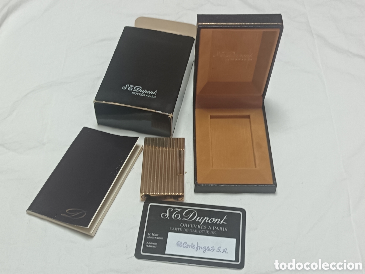 Collecting: FANT&Aacute;STICO S.T DUPONT FRANCES CHAPADO EN ORO, ENCENDEDOR DE LUJO, CAJA Y PAPELES, A&Ntilde;OS 80