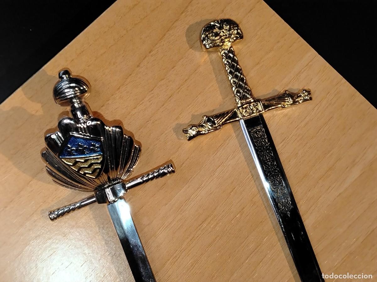 Colecionismo: 2 HIST&Oacute;RICAS MINI ESPADAS DE LEYENDA (CARLOMAGNO Y RAPIER)EN ACERO