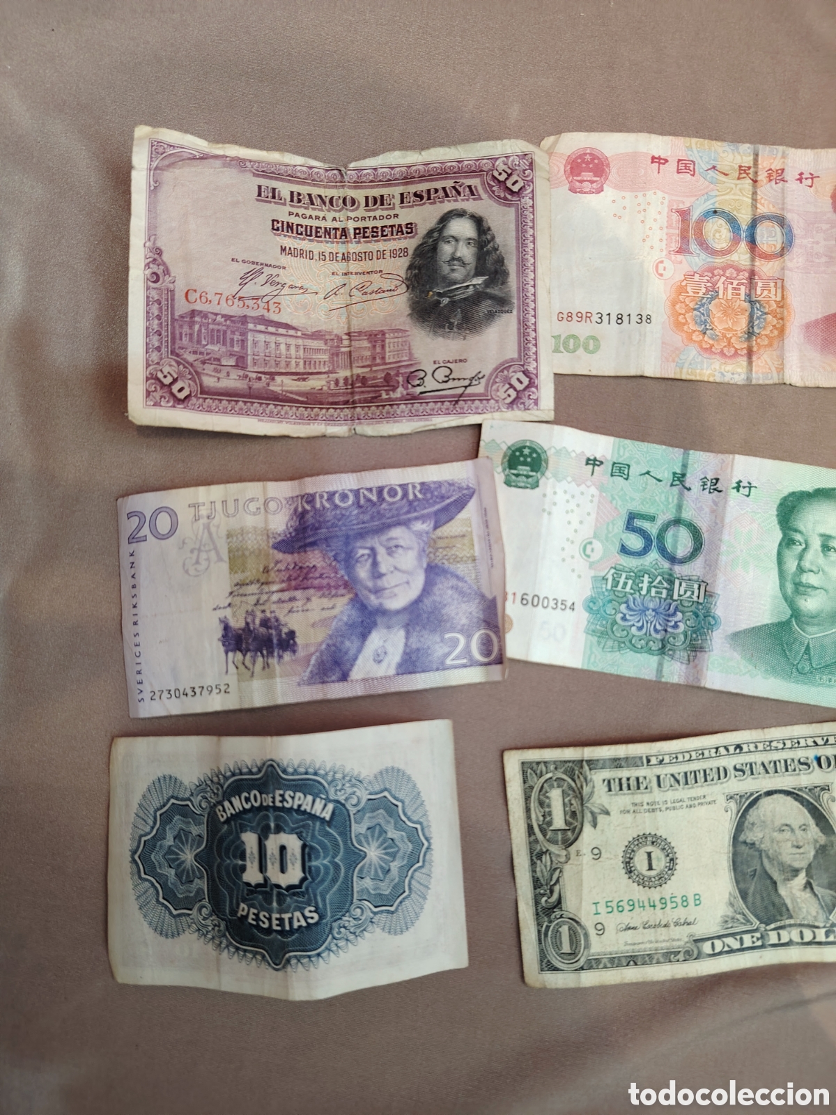 Coleccionismo: Lote de billetes antiguos variados - Foto 2