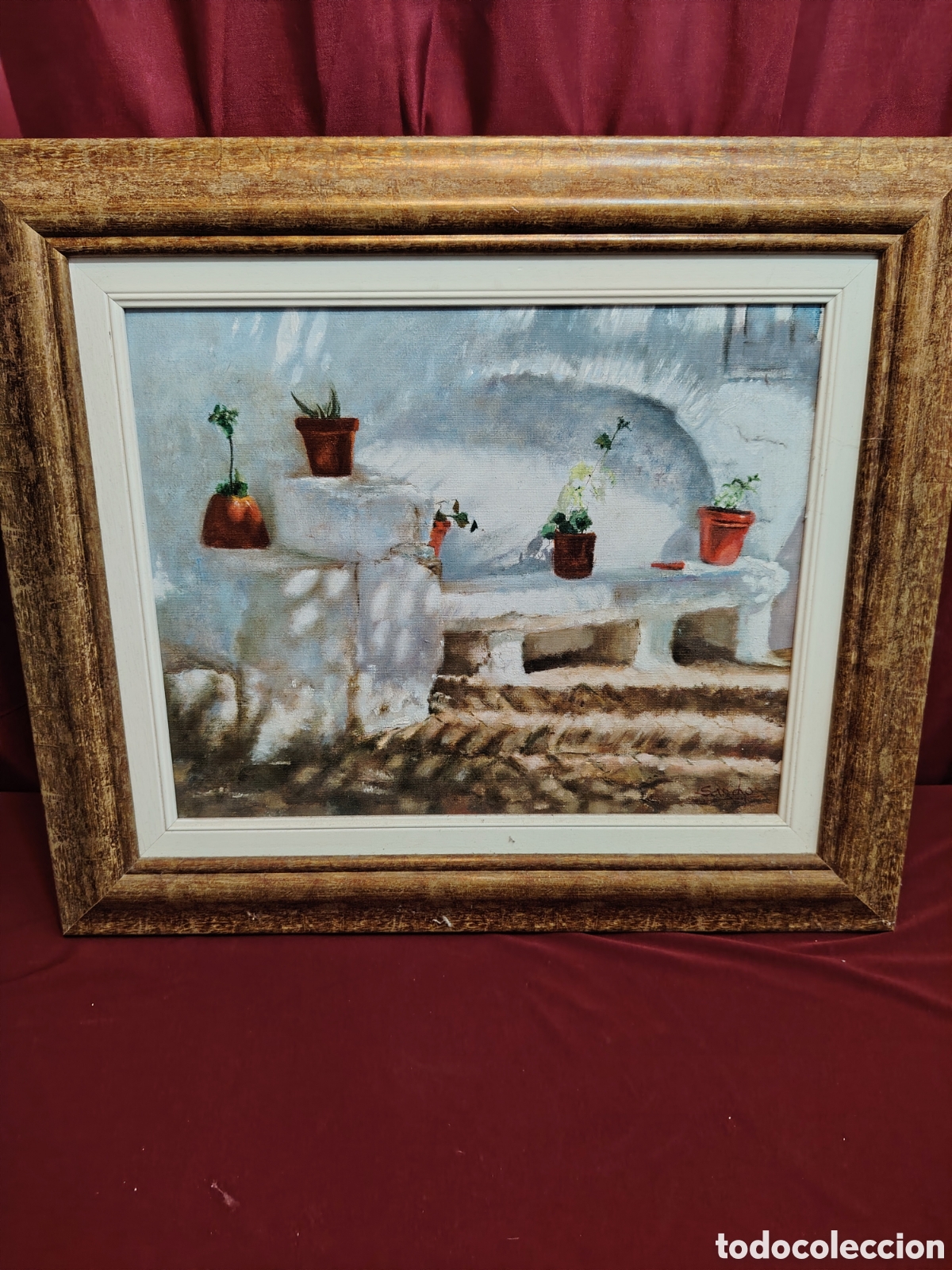 Collectionnisme: Cuadro antiguo pintura &oacute;leo sobre lienzo