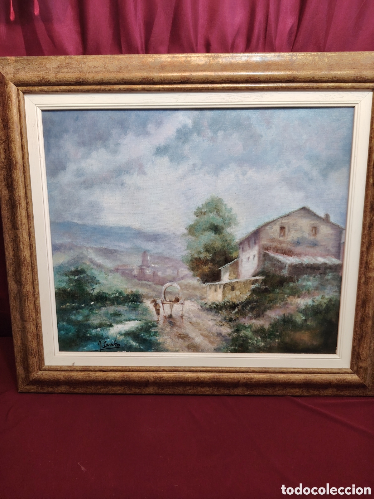 Collectionnisme: Cuadro antiguo pintura &oacute;leo sobre lienzo