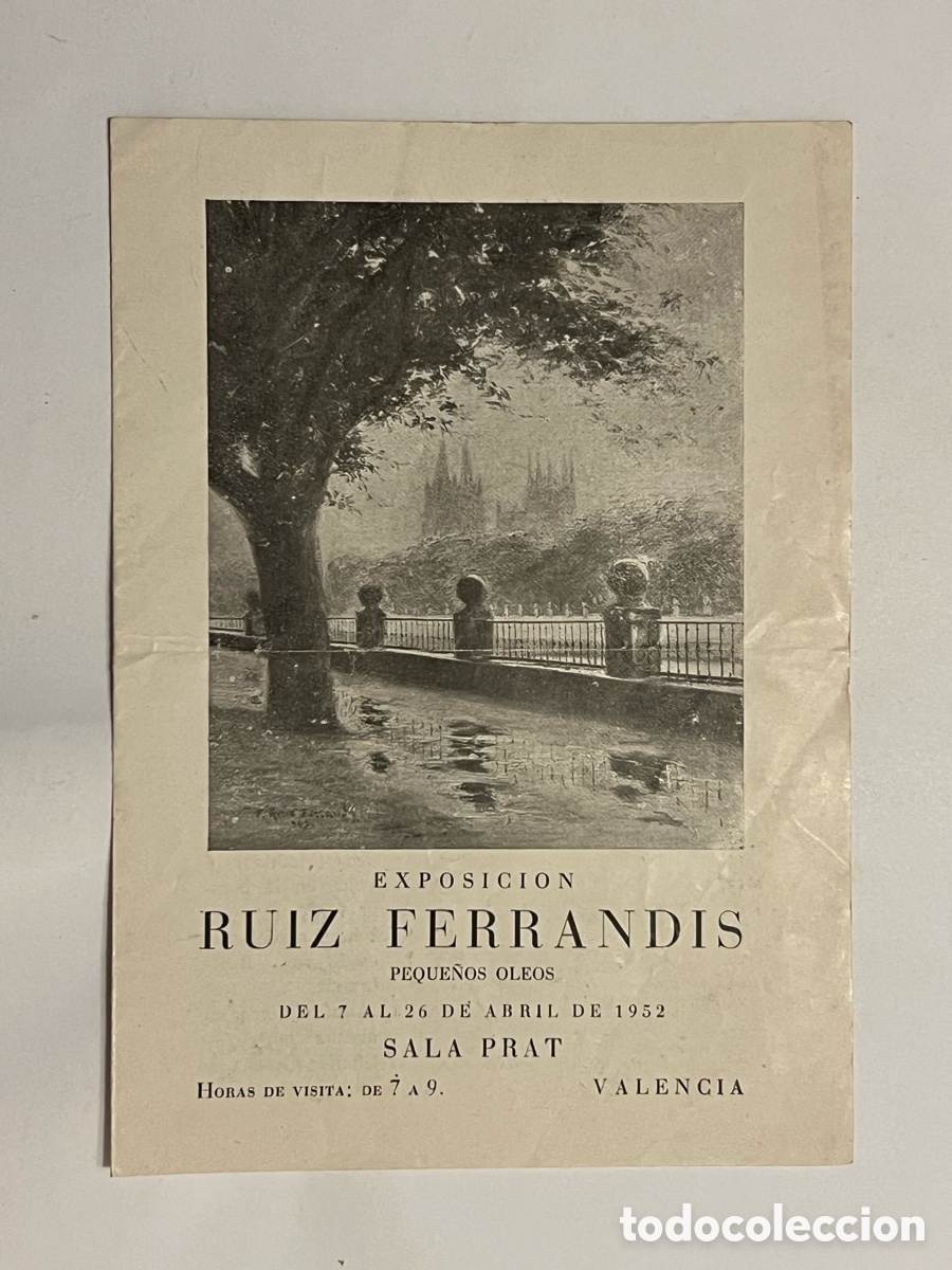 Collezionismo: VALENCIA. SALA PRAT. EXPOSICION RUIZ FERRANDIS. PEQUE&Ntilde;OS &Oacute;LEOS.. Programa (a.1952)