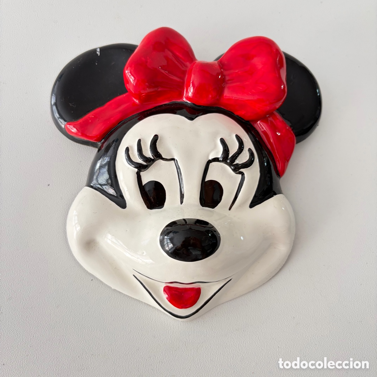 Collezionismo: Antigua minnie mouse disney vintage m&aacute;scara decorativa de cer&aacute;mica esmaltada 15 cm