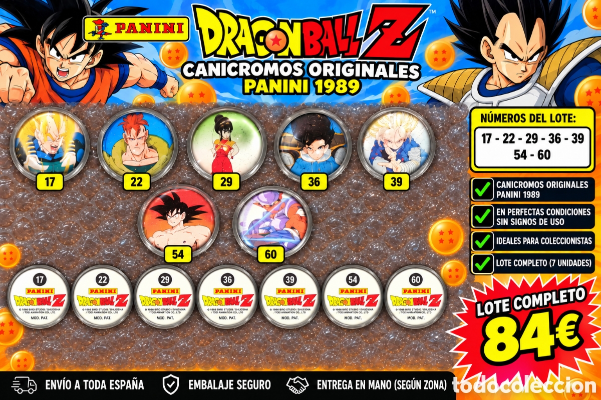 Collecting: Lote 7 canicromos drag&oacute;n ball Panini