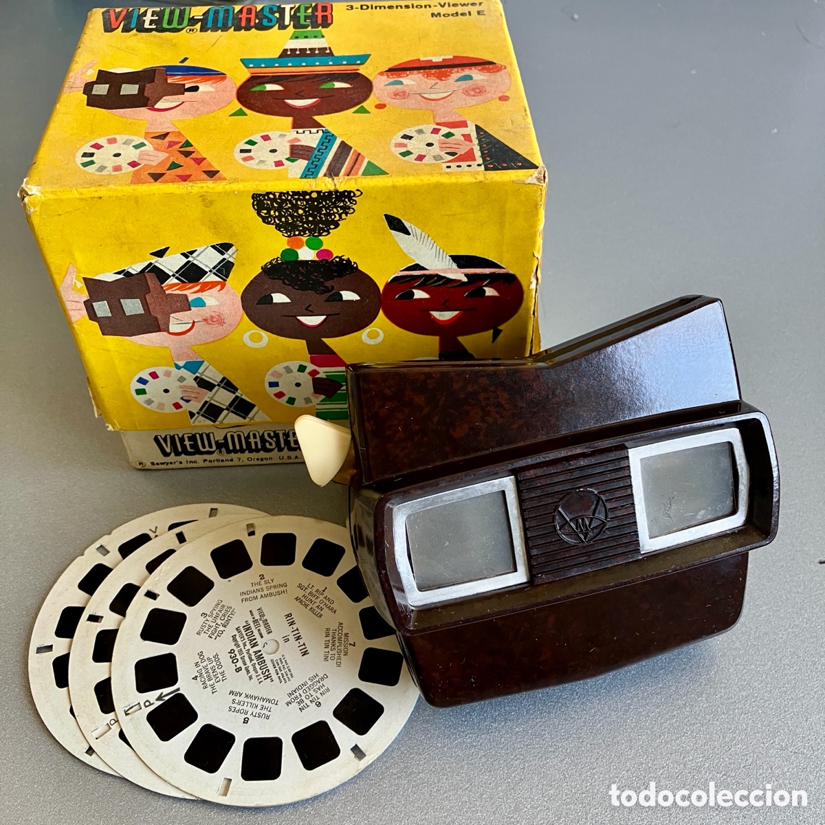 Coleccionismo: View-Master Visor 3D Modelo E Baquelita marr&oacute;n - Foto 2