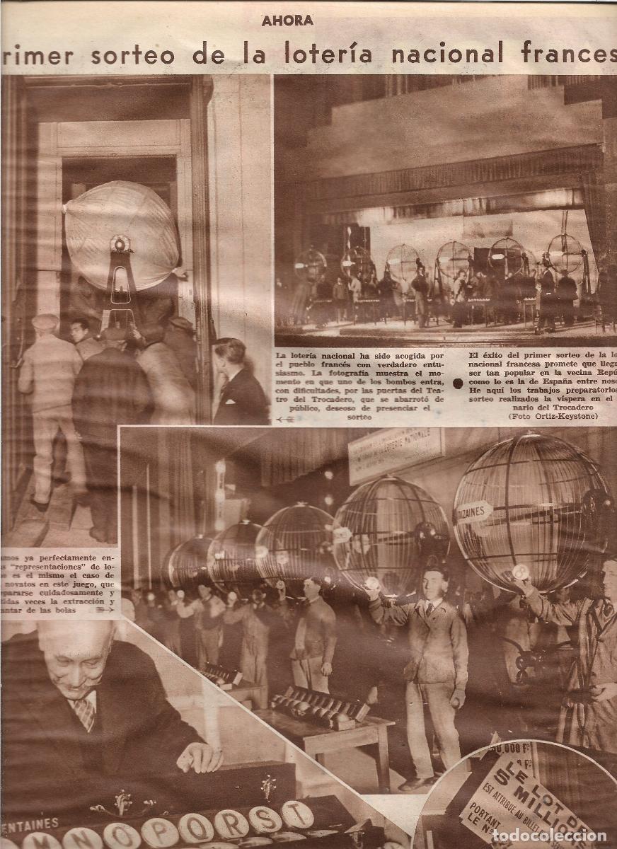 Coleccionismo: A&Ntilde;O 1933 RECORTE PRENSA FRANCIA PRIMER SORTEO DE LA LOTERIA NACIONAL EN EL TEATRO DEL TROCADERO