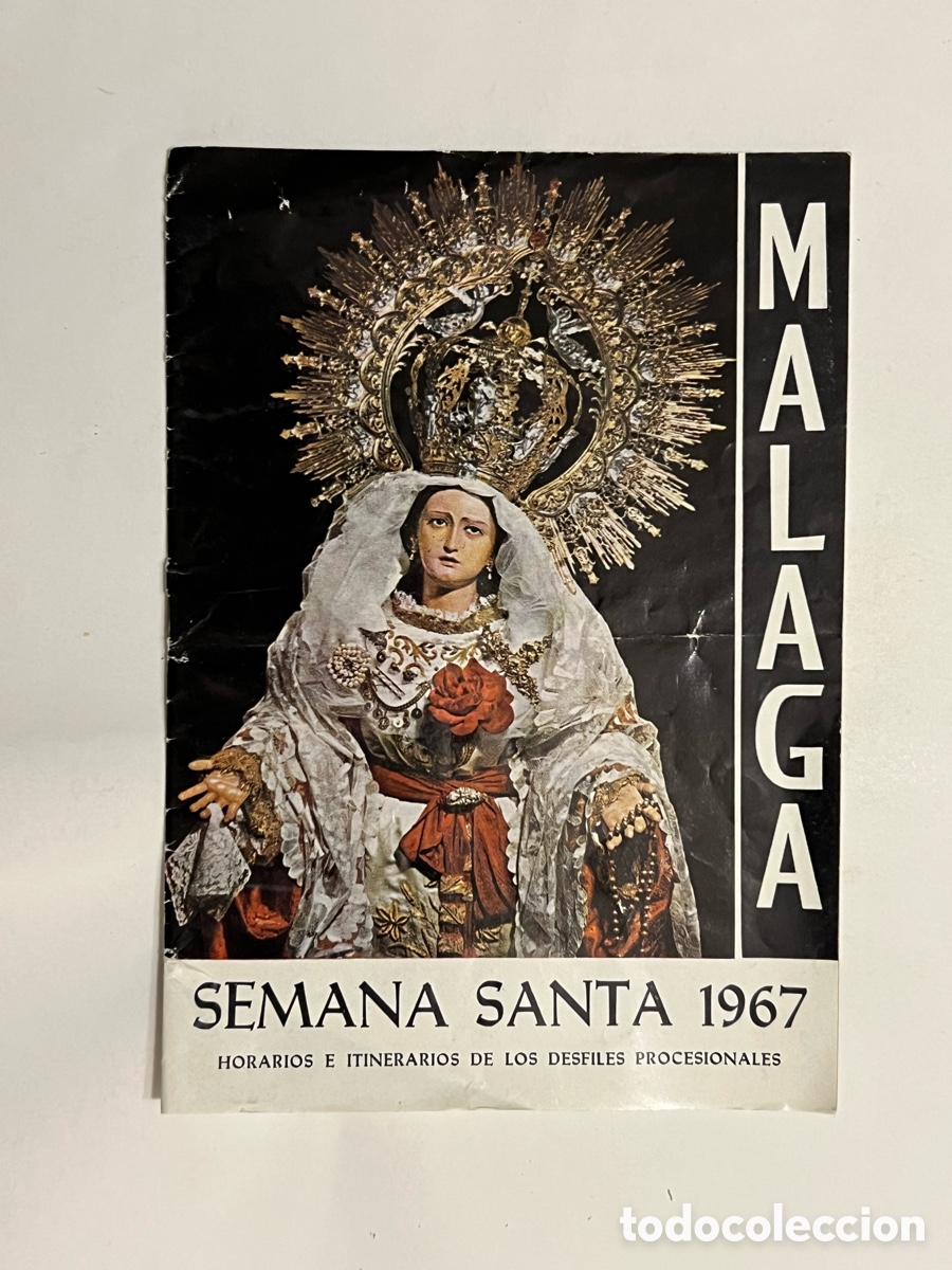 Colecionismo: M&Aacute;LAGA. SEMANA SANTA 1967.., Programa HORARIOS E ITINERARIOS DE LOS DESFILES PROCESIONALES