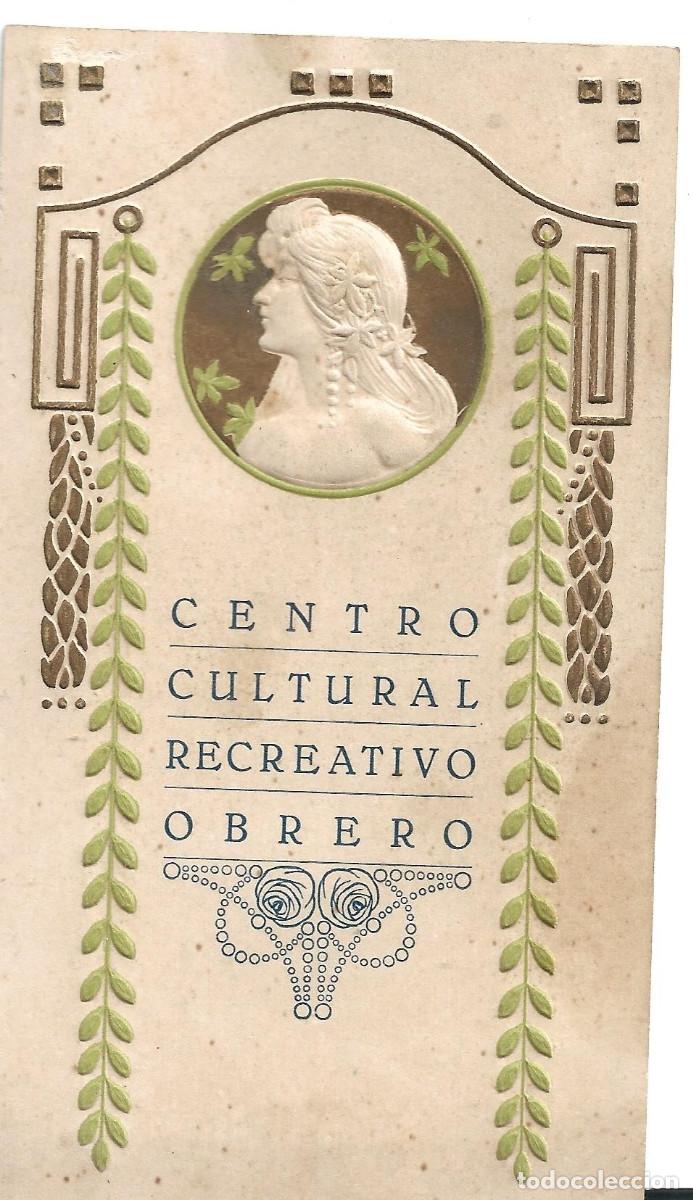 Collezionismo: CENTRO CULTURAL RECREATIVO OBRERO DE OLESA DE MONTSERRAT, A&Ntilde;O 1923 INVITACI&Oacute; A BAILE M&Aacute;SCARAS.