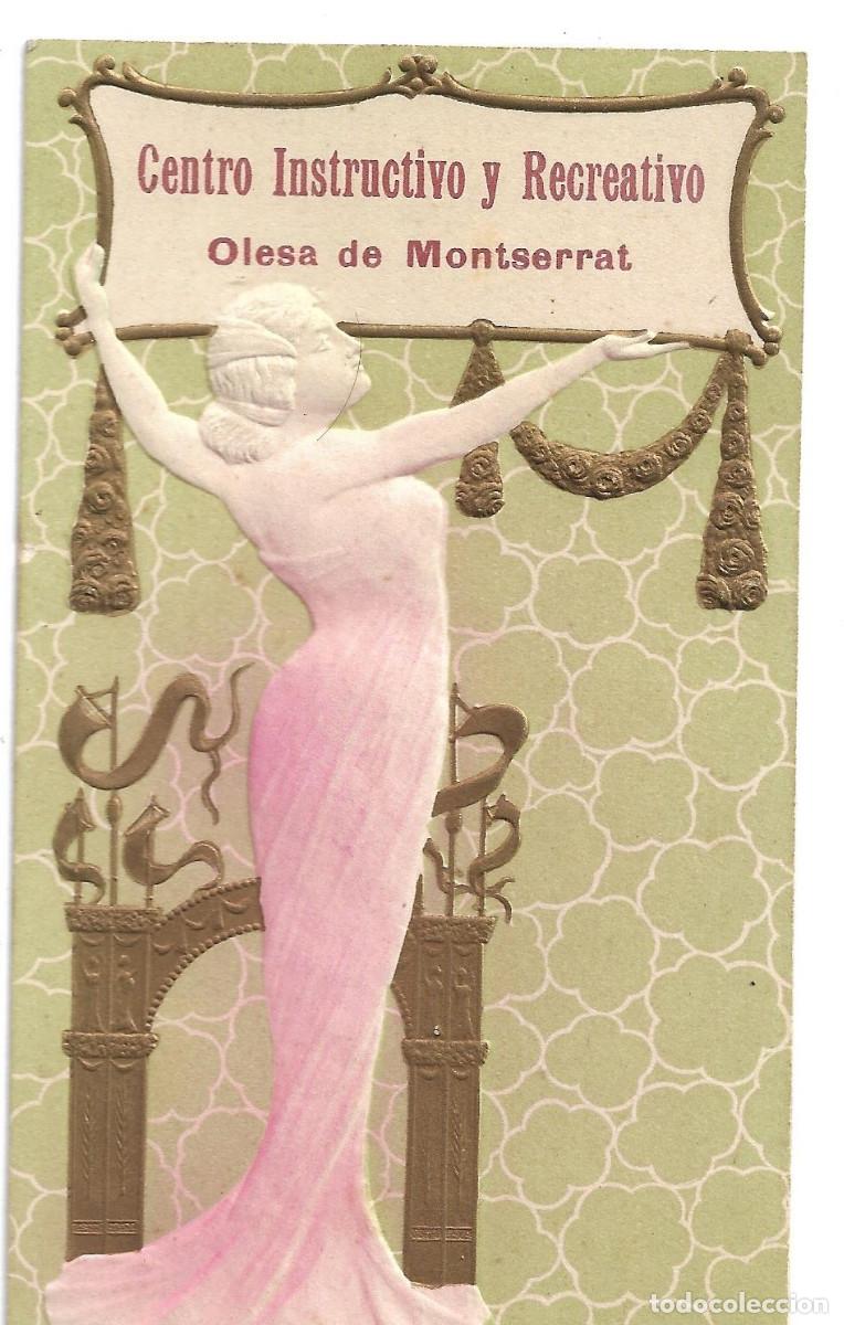 Collezionismo: CENTRO INSTRUCTIVO Y RECREATIVO DE OLESA DE MONTSERRAT, A&Ntilde;O 1914 INVITACI&Oacute;N A BAILES M&Aacute;SCARAS