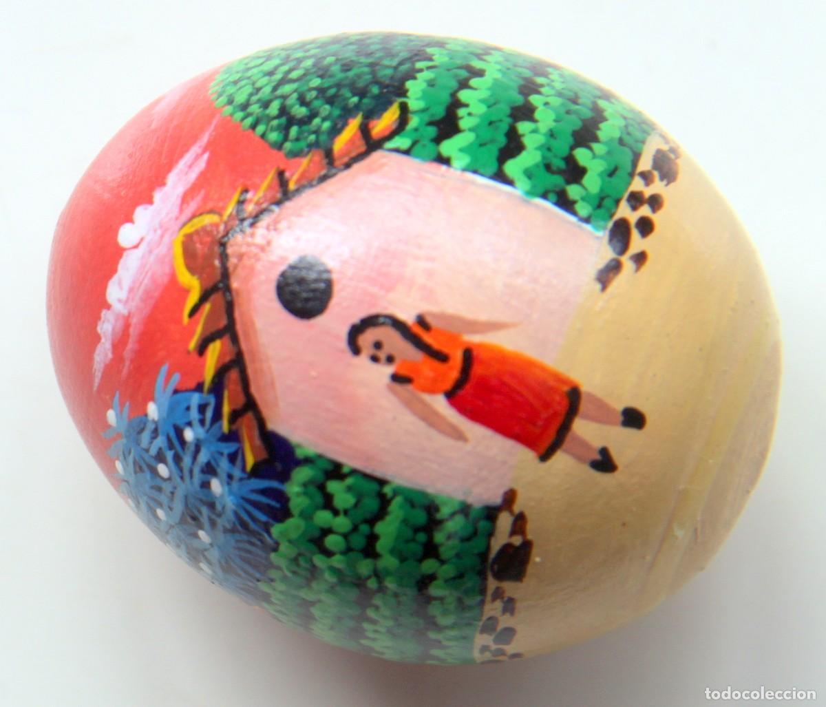 Collecting: EL SALVADOR: HUEVO DE MADERA PINTADO A MANO &ndash; FIRMADO JOSE TORRES 99 - &ndash; 3,5 x 2,5 cm