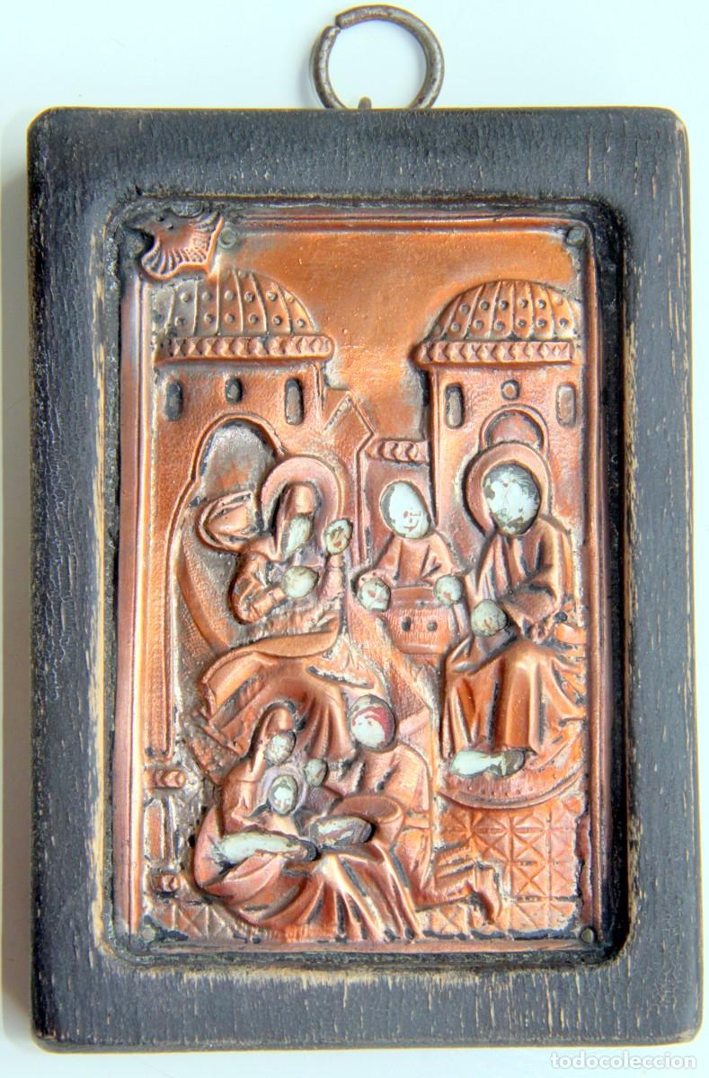 Collezionismo: RUSIA: RELIEVE NACIMIENTO JESUS &ndash; COBRE SOBRE MADERA &ndash; 7,5 x 10,8 cm