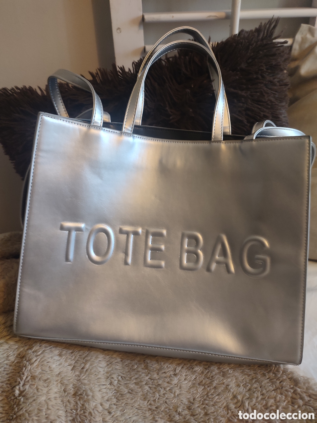 Coleccionismo: Bolso Tote Bag Plateado