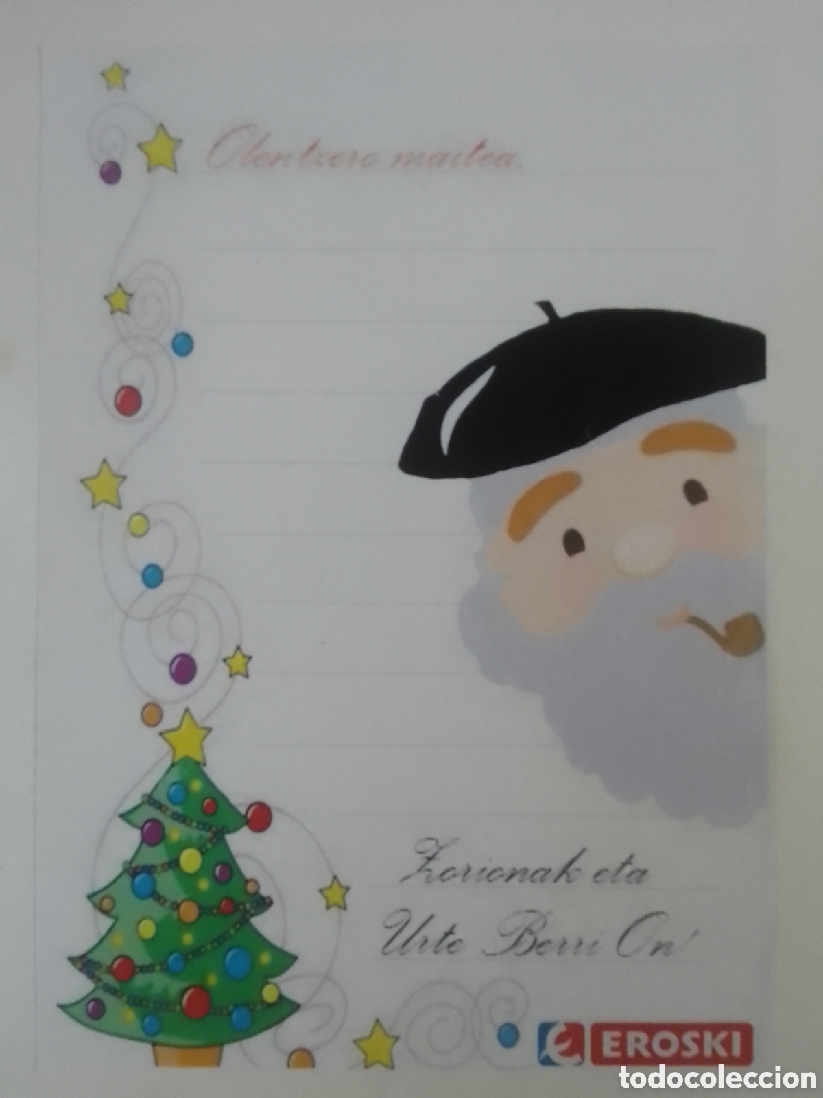 Collectionnisme: Carta Olentzero EROSKI.