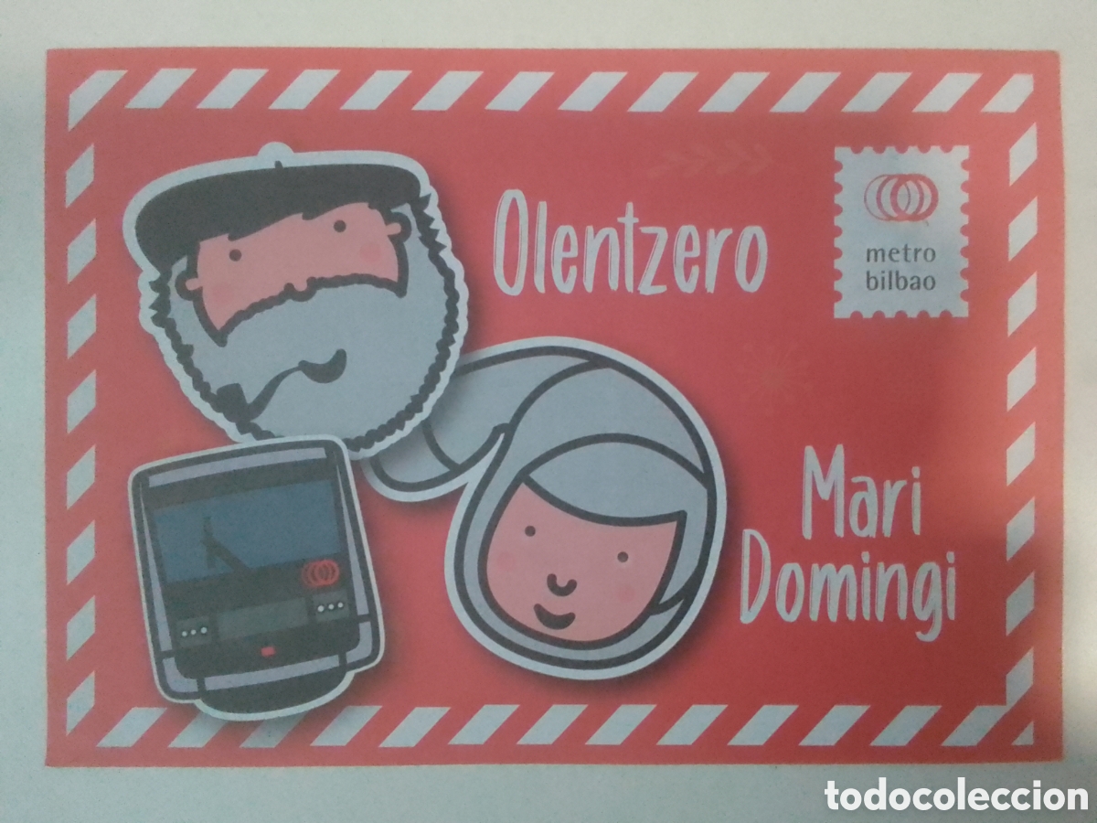 Colecionismo: Carta Olentzero y Mari Domingi metro bilbao.