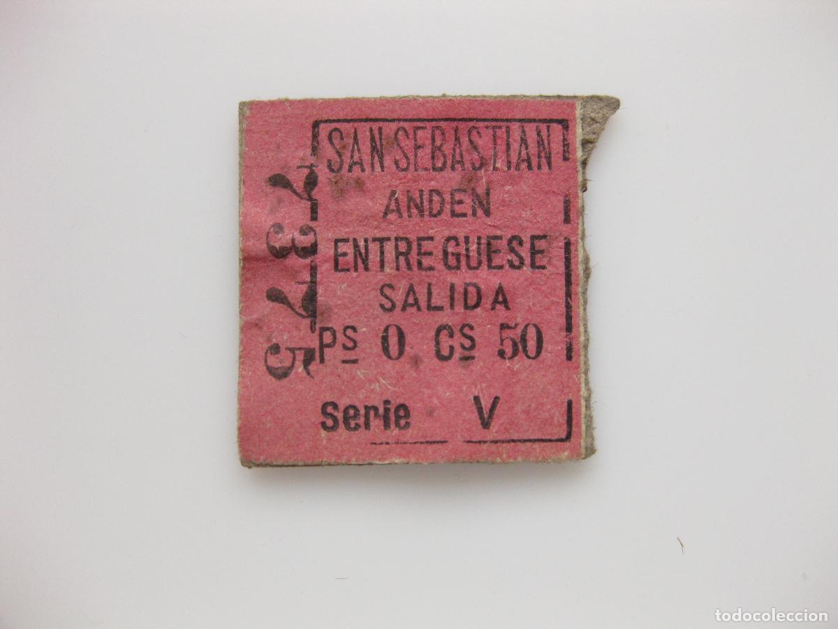 Coleccionismo: ANTIGUO BILLETE DE TREN. FERROCARRIL DE SAN SEBASTIAN. SERIE V