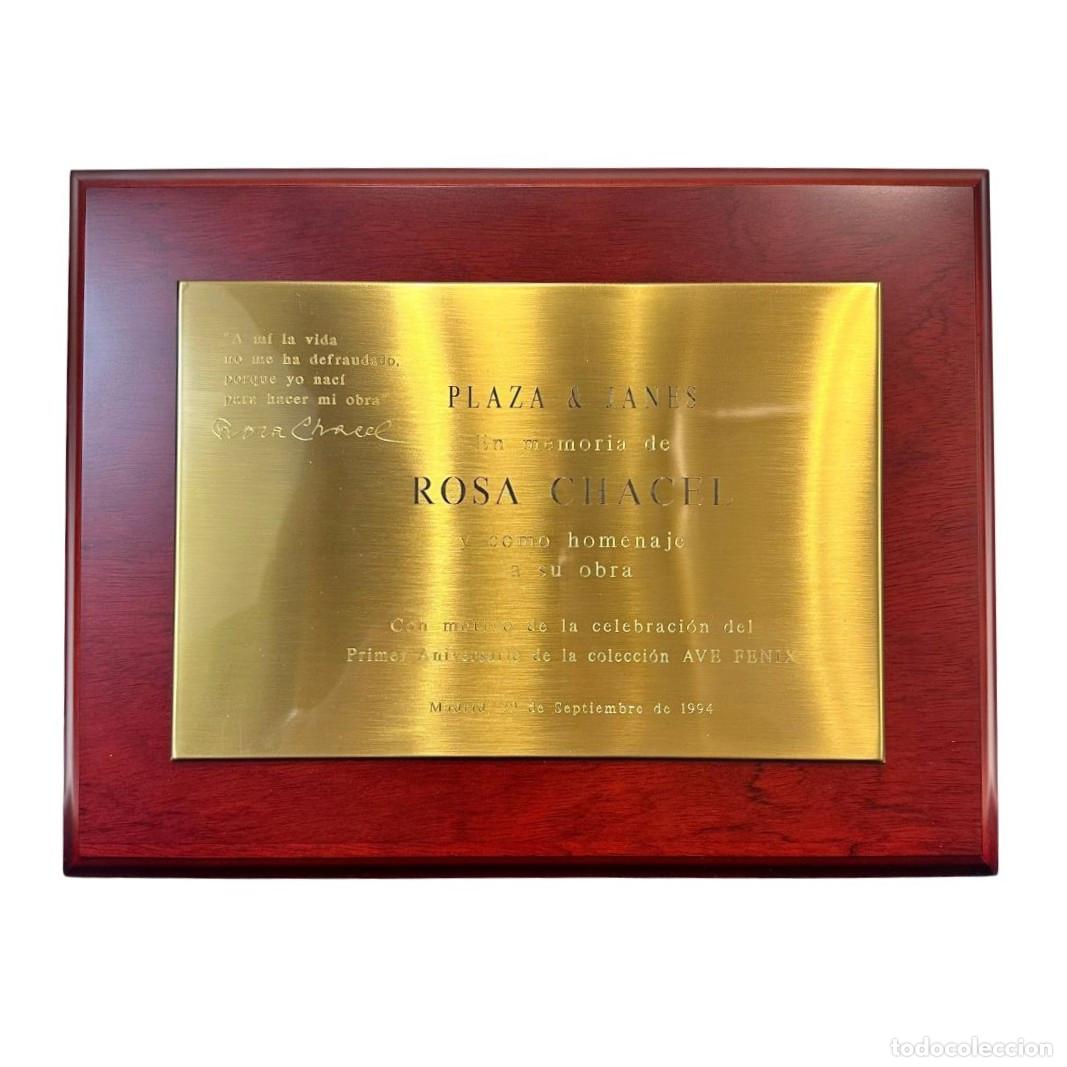 Coleccionismo: Placa en memoria de Rosa Chacel, I Aniversario Colecci&oacute;n Ave F&eacute;nix, 1994 - Espa&ntilde;a
