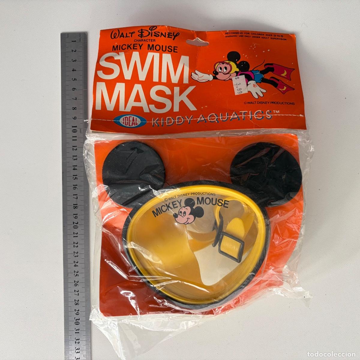 Coleccionismo: m&aacute;scara gafas buceo mickey mouse disney ideal toy a&ntilde;os 70 vintage nueva en blister