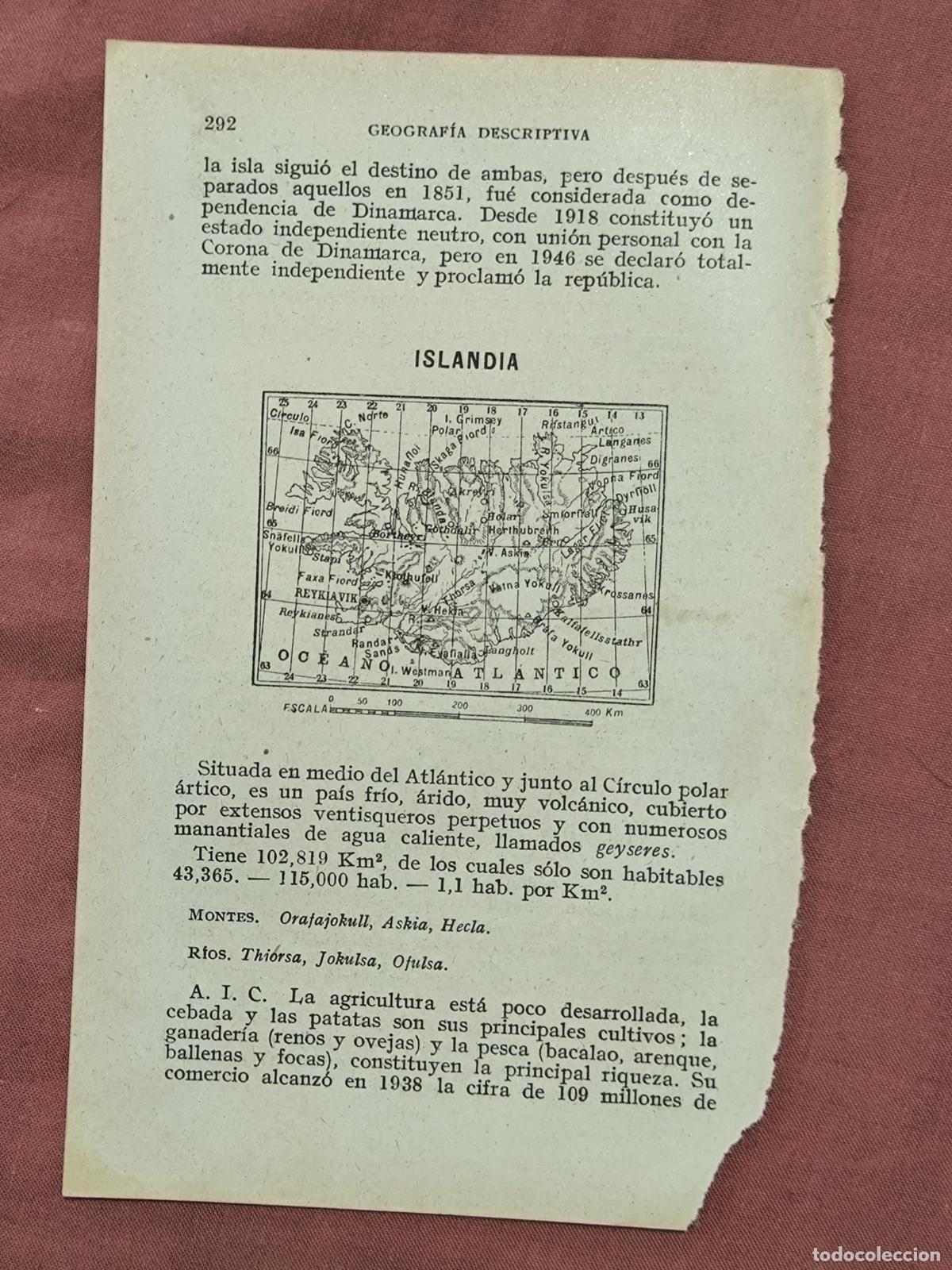 Coleccionismo: Grabado / L&aacute;mina Antigua Mapa Antiguo de Islandia Coleccionismo