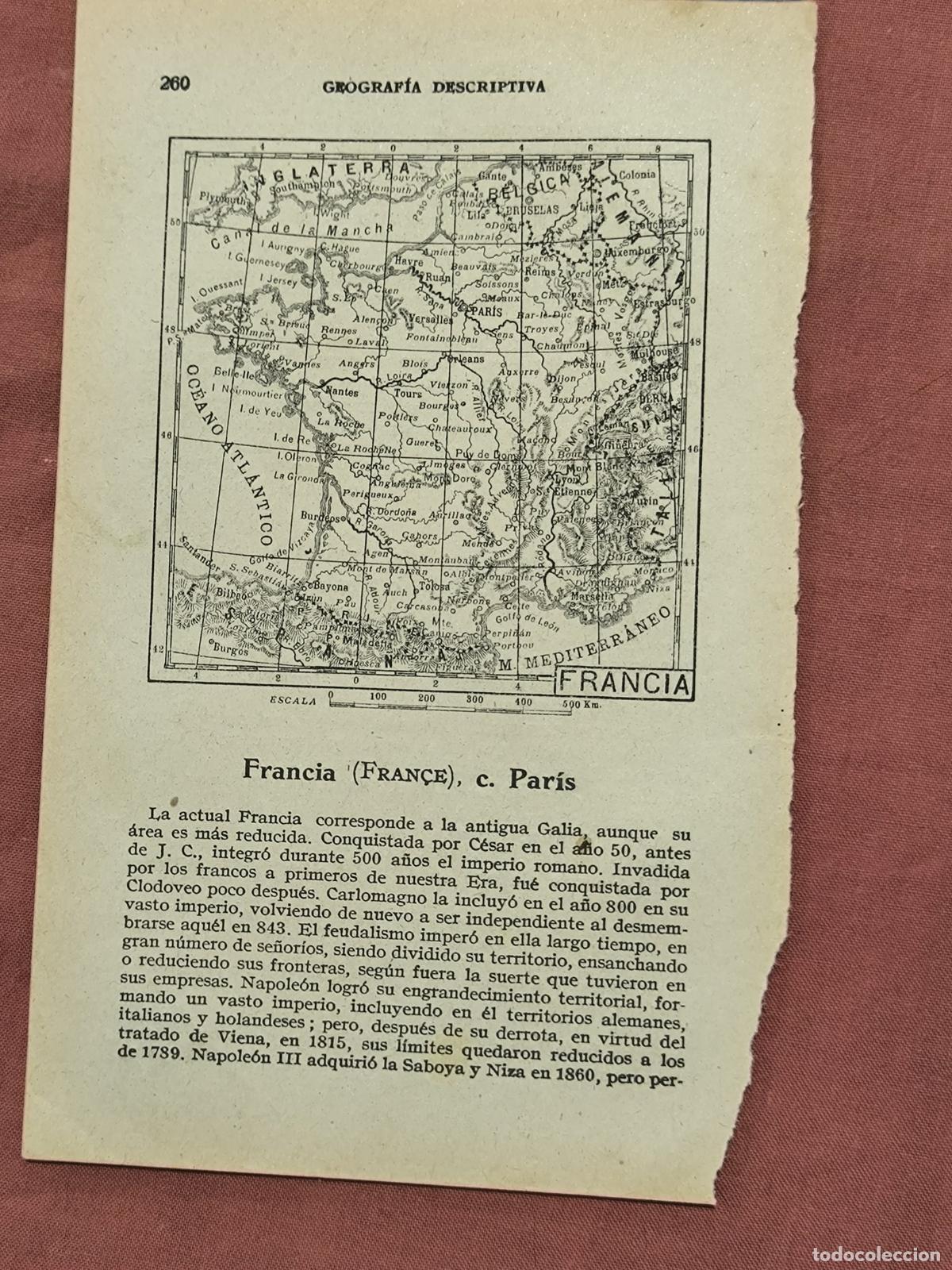 Collectionnisme: Grabado / L&aacute;mina Antigua Mapa Antiguo de FRANCIA Coleccionismo