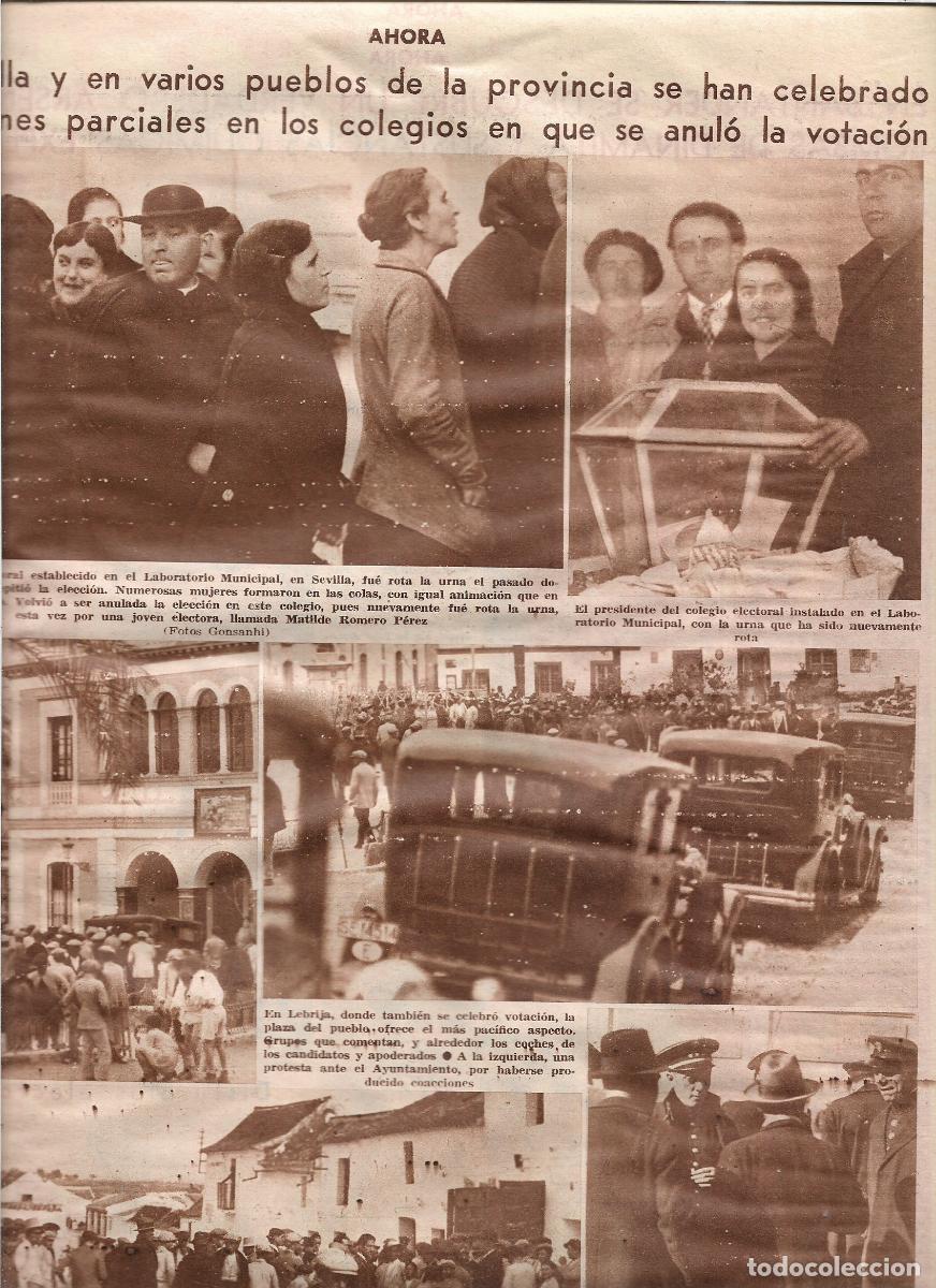 Sammelleidenschaft Papier: A&Ntilde;O 1933 RECORTE PRENSA ELECCIONES EN SEVILLA LABORATORIO MUNICIPAL CABEZAS DE SAN JUAN Y LEBRIJA