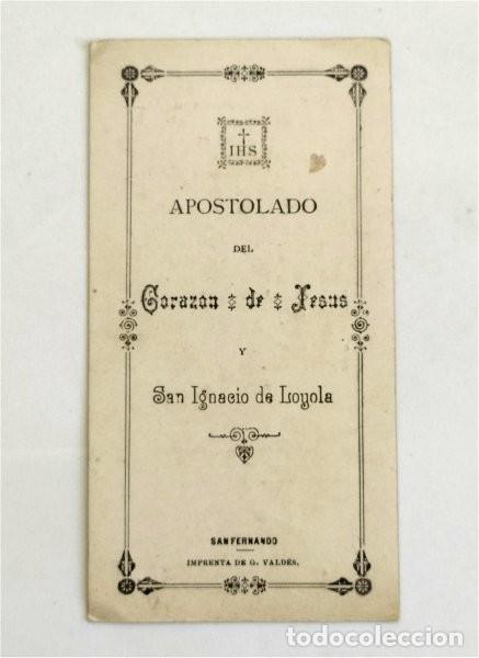Collectionnisme: Apostolado del Coraz&oacute;n de Jes&uacute;s. San Ignacio de Loyola. San Fernando (C&aacute;diz) A&ntilde;o 1901