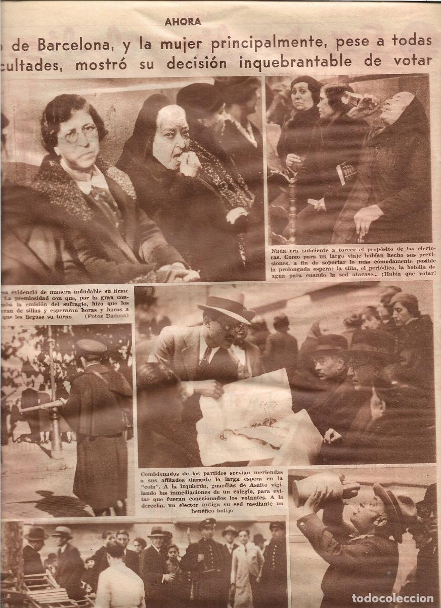Collezionismo: A&Ntilde;O 1933 RECORTE PRENSA ELECCIONES EL VOTO EN BARCELONA VOTO DE LA MUJER