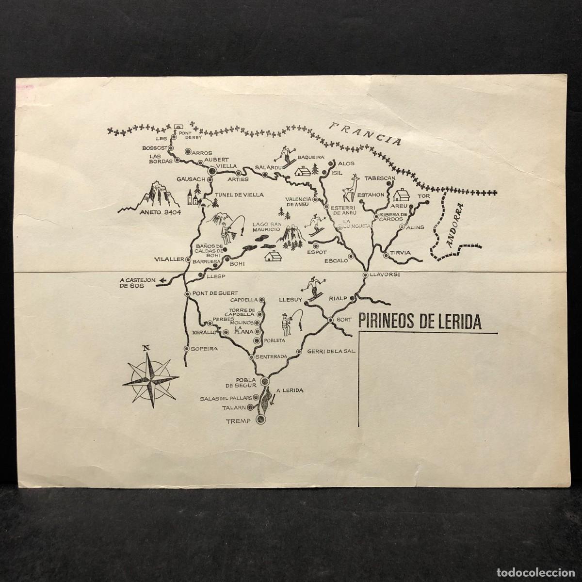 Colecionismo: PIRINEOS DE L&Eacute;RIDA - PLANO ILUSTRADO DEL PIRINEO CATAL&Aacute;N - LLEIDA / 808