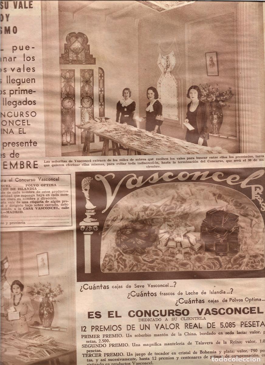 Colecionismo: A&Ntilde;O 1933 RECORTE PRENSA CONCURSO VASCONCEL SE&Ntilde;ORITAS VASCONCEL ABRIENDO SOBRES